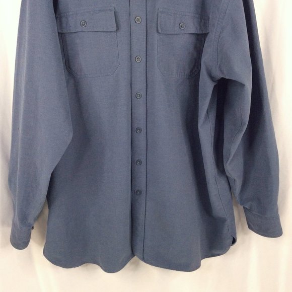 LL Bean Shirt Mens Size XXL Tall Blue Long Sleeve Button Down Heavy Duty - Picture 4 of 5